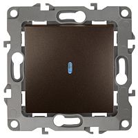 Выключатель с подсветкой без рамки Эра S12 1-кл 10А бронза картинка